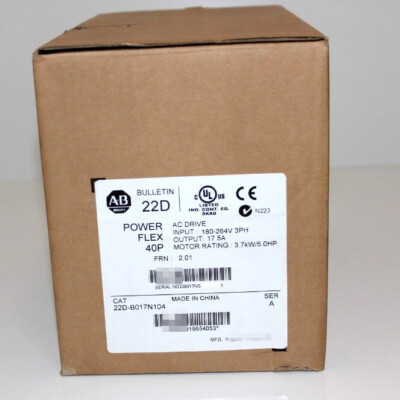 22D-B017N104 AB PowerFlex 40P- 3.7 kW (5 HP) AC Drive 22D-B017N104 1PCS