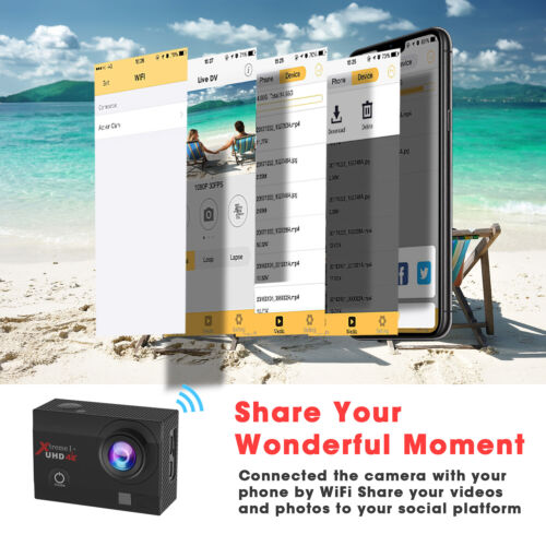 Campark 4K UHD 20MP Waterproof Sports Action Camera WiFi EIS Video Recorder Cam - Picture 7 of 11