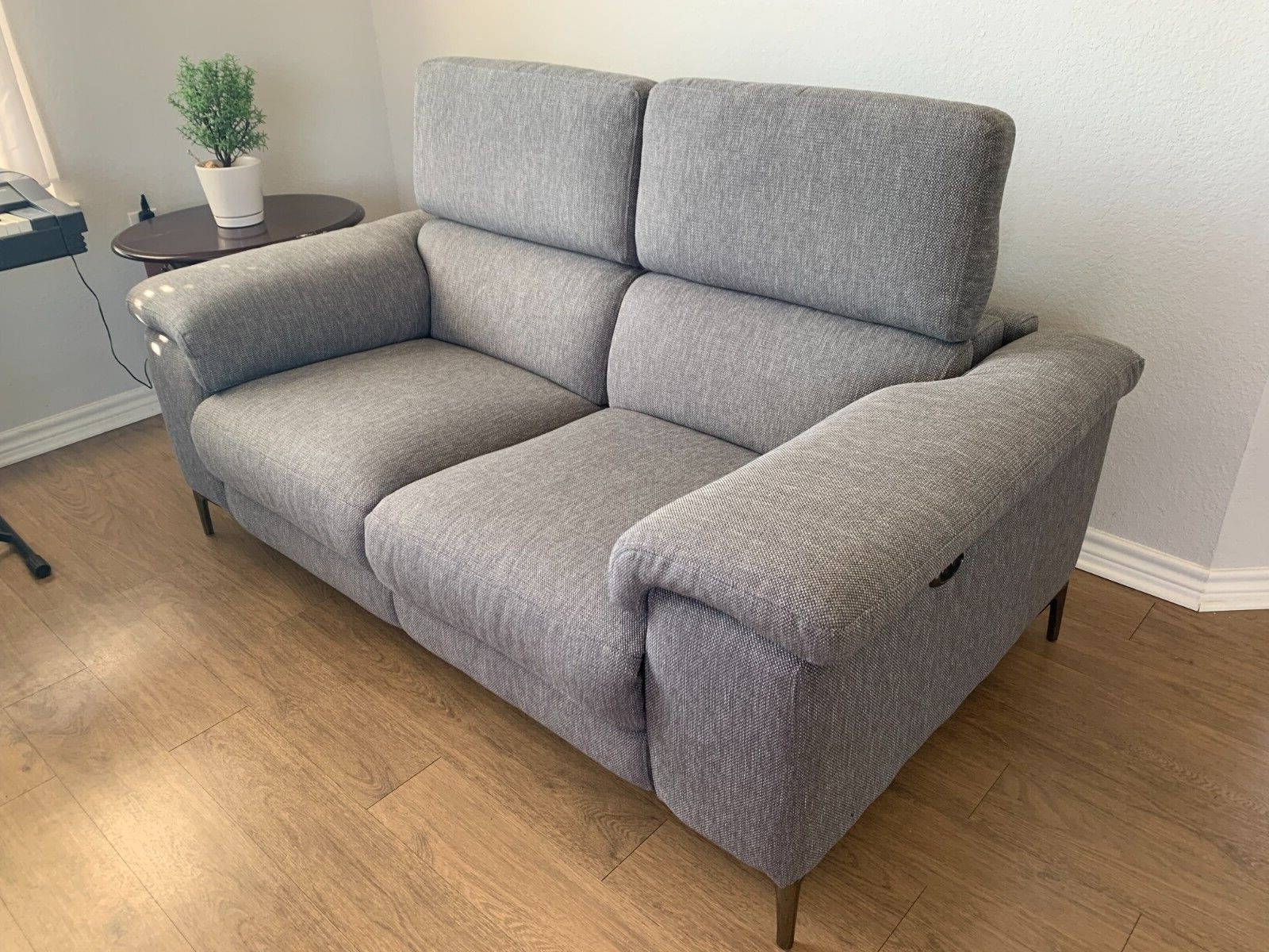 Talin Grey 68" Power Reclining Loveseat with Adjustable Headrest & USB