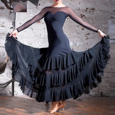 Latin Ballroom Competitio  n Dance Dress Modern Waltz Tango Standard Dress Y020