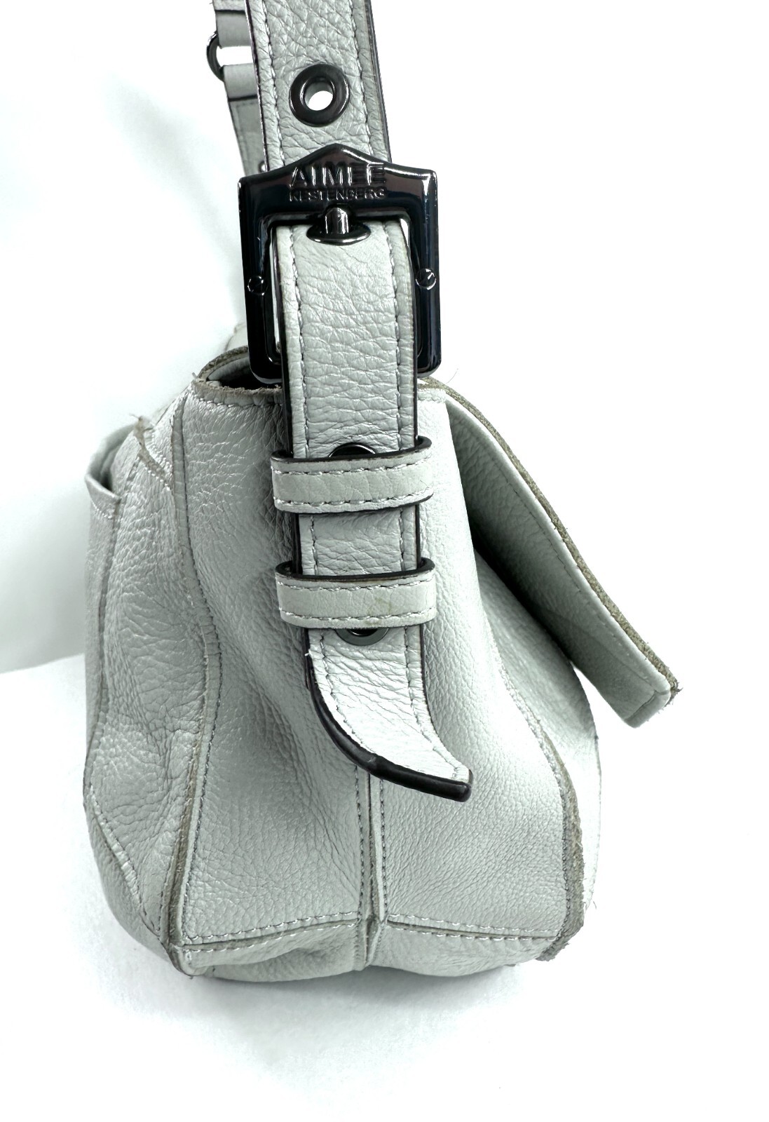 Aimee Kestenberg Light Gray Patchwork Leather Sho… - image 6