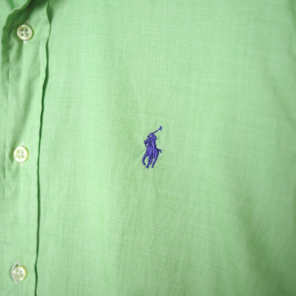 Polo Ralph Lauren camicia vestibilità classica uomo 15 5 verde medio viola logo pony
