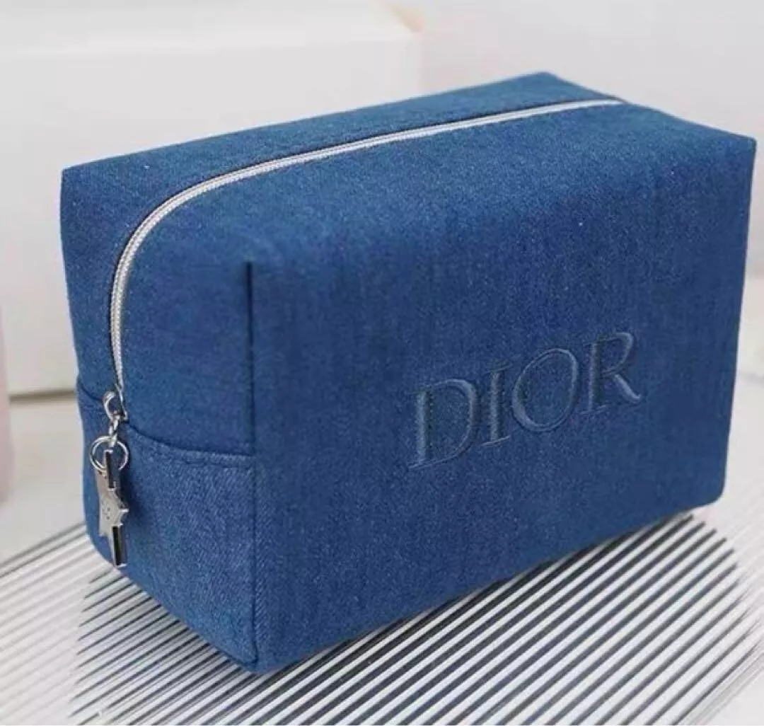 ÉCONOMISEZ 20% !!! Christian Dior Pochette Vanity Denim Logo Marque Broderie NEUF JAPON Cadeau