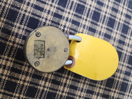 Vintage Blue Slaymaker Padlock Combination Lock w/ Original Tag - Rare 12 Number - Picture 3 of 5
