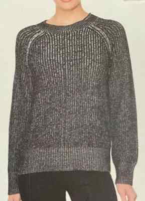 NEW ELLEN TRACY WOMEN'S CREW NECK KNIT SWEATER TOP BLACK, SMALL (2003)