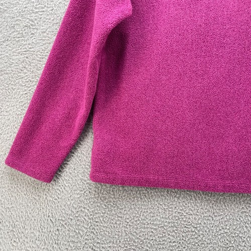 The North Face Sweater Youth Large 14-16 Fuchsia Fleece Mock Neck Logo 1/4 Zip - Picture 8 of 14