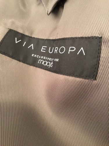 Via Europa Men's Brown 2 Button Dual Vent Blazer Sport Coat 40L - Picture 4 of 6