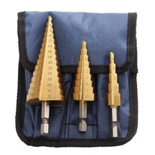 3 Pcs Large HSS Steel Step Cone Drill Titanium Bit Set Hole Cutter 4-12/20/32mm