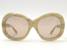 RARE VINTAGE A.A SUTAIN 343 ROUND OVERSIZED BEIGE 1970 SUNGLASSES