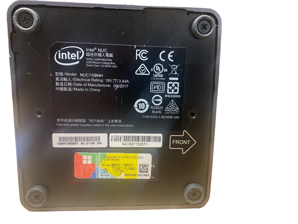 Intel NUC Mini PC NUC7i5BNH i5 2.20GHz 8GB RAM /128GB SSD Windows 10 Pro - Image 4 of 4