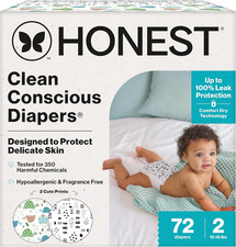 Clean Conscious Diapers for Delicate Skin up to 100 Leakproof Hypoallergeni