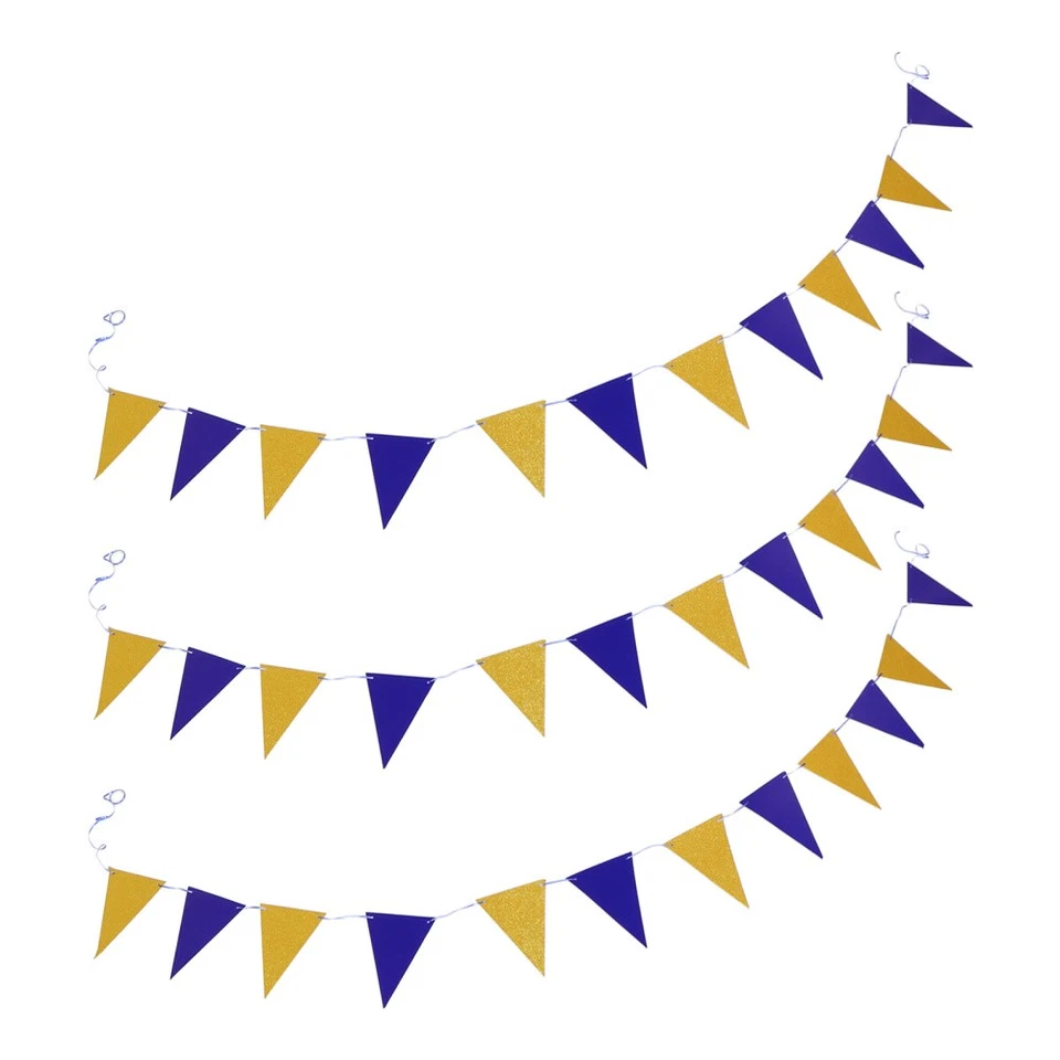 3 Piezas Triángulo Fiesta Bandera Cumpleaños Colgante Decoración Carnaval Tema Decoraciones Foto 4 de 4