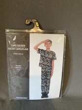 Camo Army Soldier Costume Halloween Military Camouflage Child Sm 4-6 Unisex New
