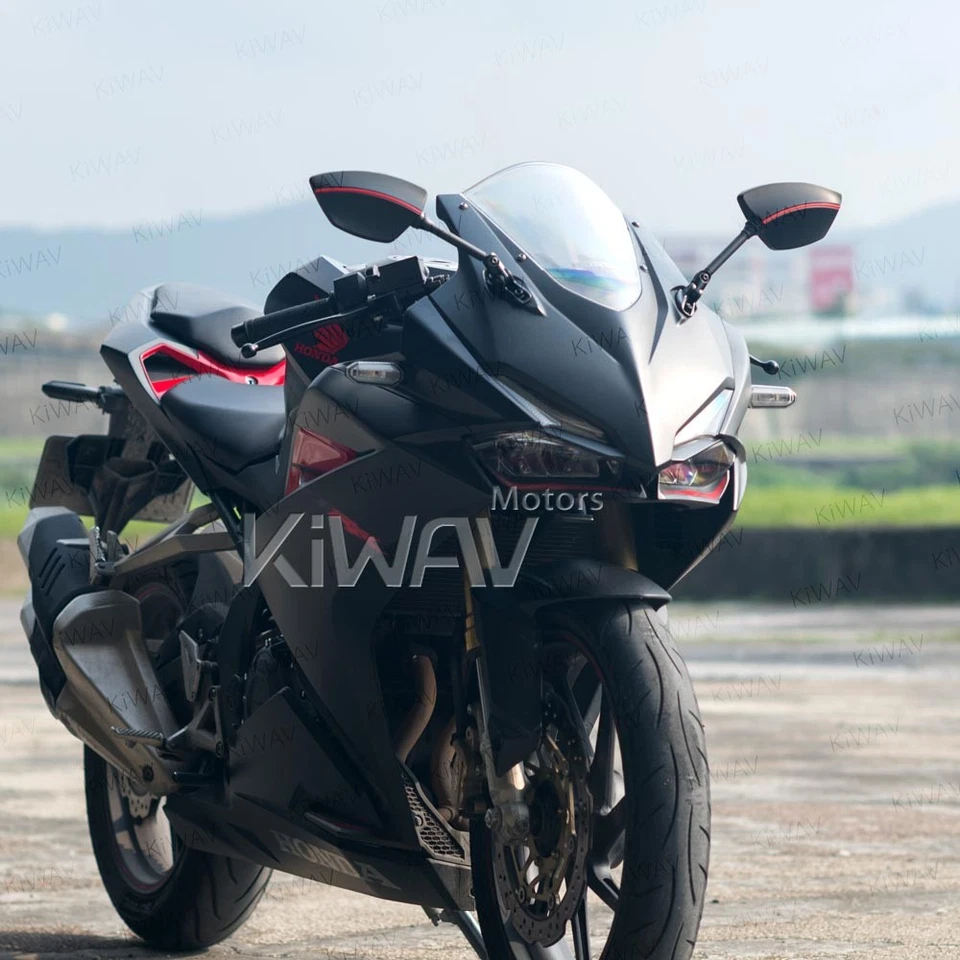 Espejos montaje carenado negro + redline se adapta a KAWASAKI Ninja 650R (EX650A) 06-08 Foto 3 de 4