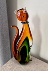 Vintage Mid-Century Italian  Murano Glass  Cat Figurine