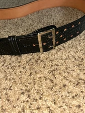 RARE Vintage police Military Leather USA Dutyman 1021U 54 Black Belt