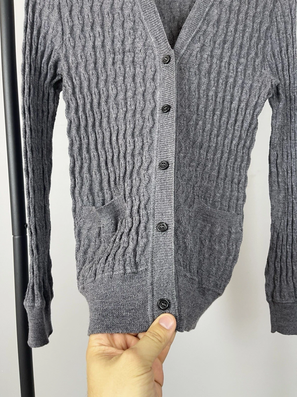 Miu Miu by Prada Women's Wool Knit Pleated Cardigan size 44 US 8