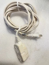 Well Shin E115330 WS-109 White Triple Tap Extension Cord 3 Outlets 9 FT Long(K9