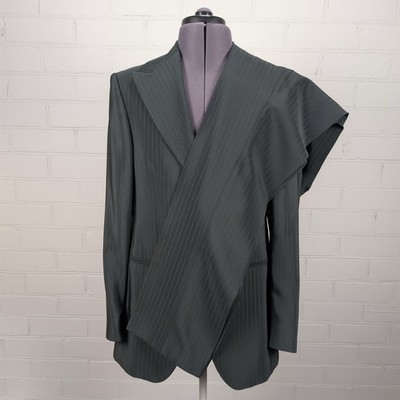 CARLO PIGNATELLI ZEREMONIA Schwarz Nadelstreifen Wollanzug IT48 38R W32 L32,5 Italy