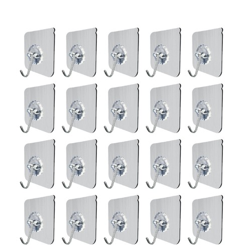 Ganchos adhesivos reutilizables ganchos de pared transparentes para baño cocina 20 un. - Imagen 9 de 12