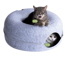 Cat Cave for Large Cats Up to 30-45 Lbs, Scratch Detachable/Washable Tunnel Bed