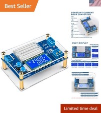 Compact 12A Adjustable Buck Voltage Regulator with LCD for Safe Power Supply