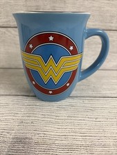Wonder Woman Mug DC Comics 16 ounces Ceramic Blue WW Logo Coffee Cup Tea Cup