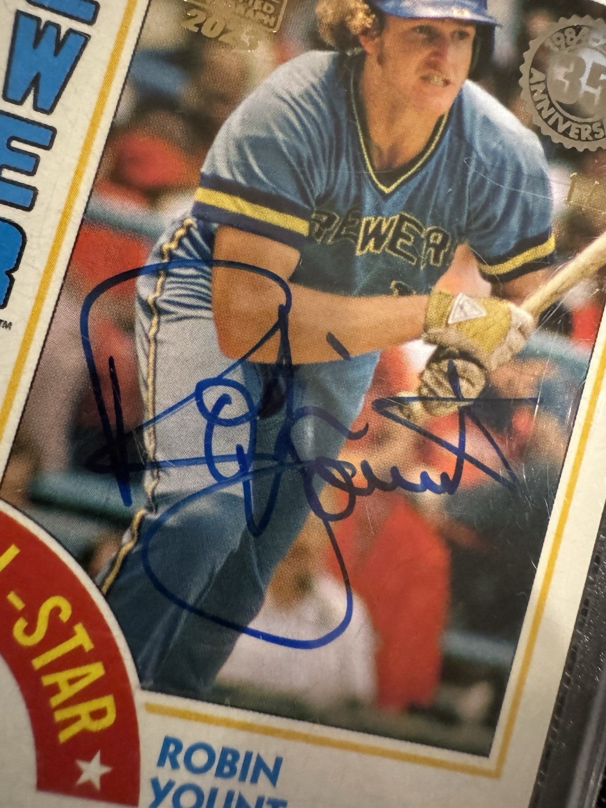 Robin Yount 1/1 On-Card Auto Topps Archives Signature Series Brewers HOF view 5