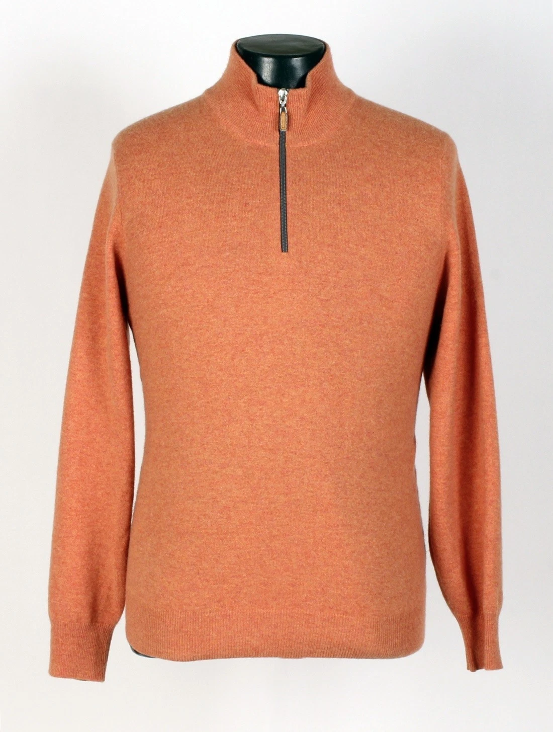 Brunello Cucinelli — Brunello Cucinelli 100% Cashmere 1/2 Zip Sweater - Orange - M - $1350 Retail