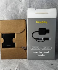 Media Card Reader Adapter- USB-C to USB-A adapter, SD, micro SD, heyday Black