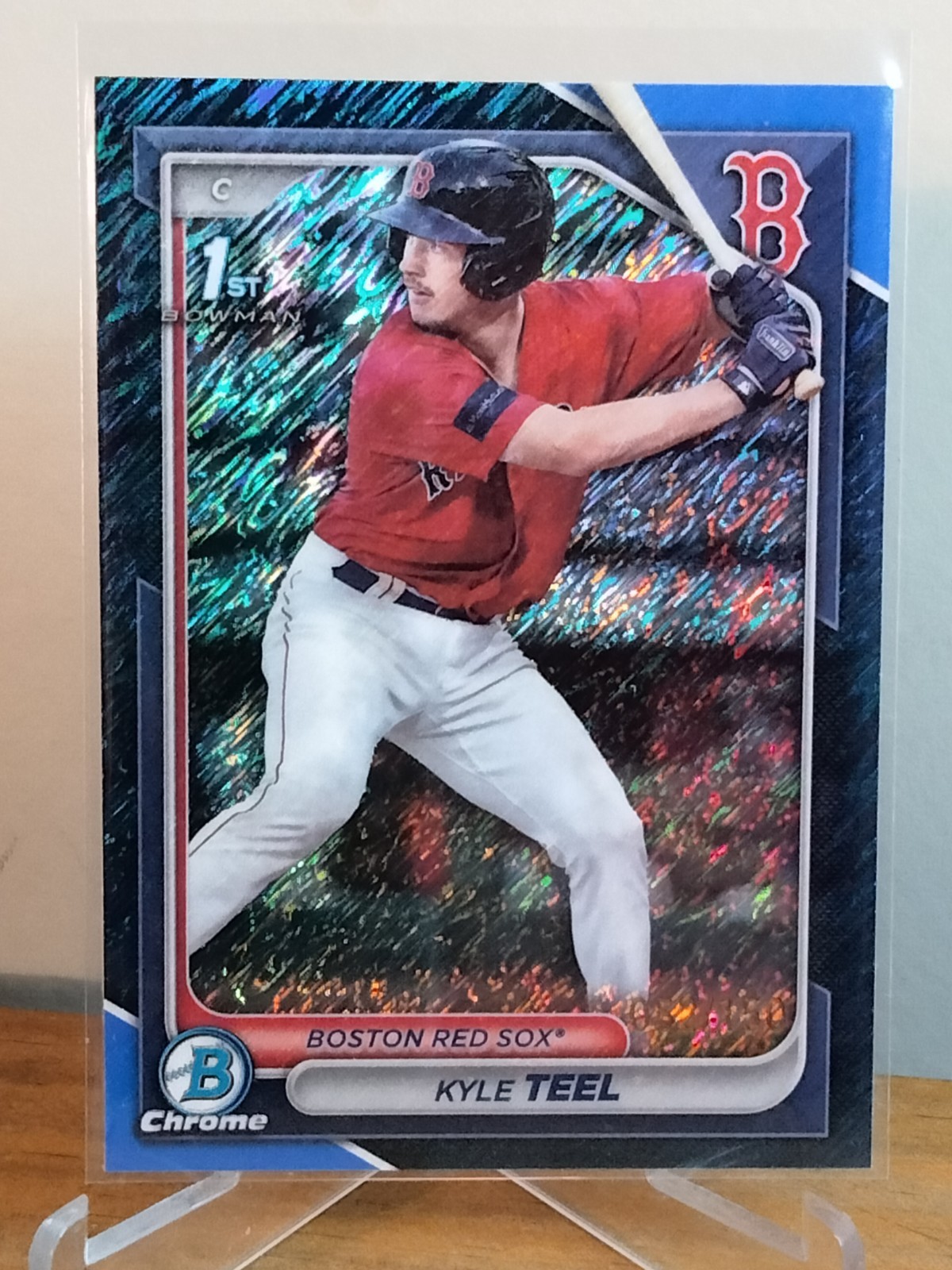 KYLE TEEL 2024 Bowman 1st Chrome Blue Shimmer /150 Boston Red Sox #BCP-48