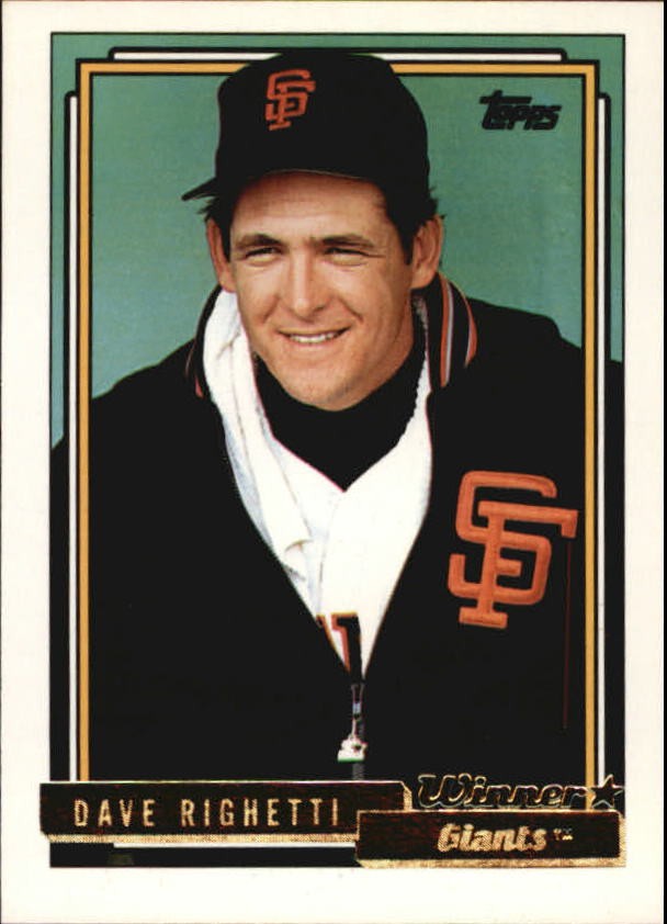 1992 Topps Gold Winners #35 Dave Righetti - BB