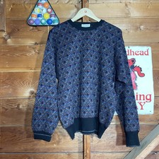 Vintage 90  s Pure New Wool Tricots St. Raphael Multicolor Sweater XL