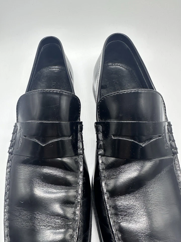 Mocasines LOUIS VUITTON Negro Penny Logo Firma De Colección Talla 8.5 UE con Caja Foto 4 de 4