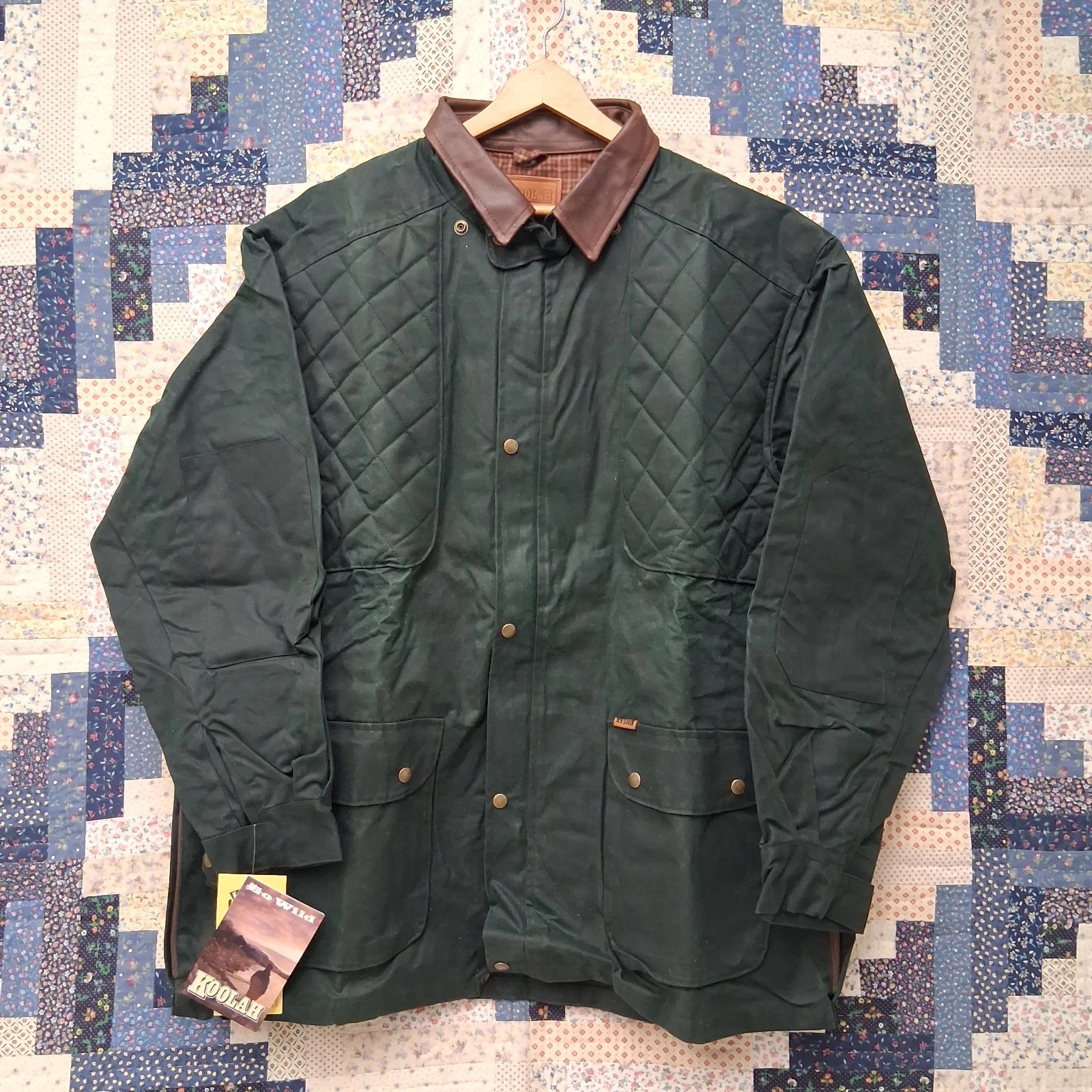 Koolah Gunyah Mens 2XL Green Waxed Cotton Jacket Oilskin Storm Proof NWT
