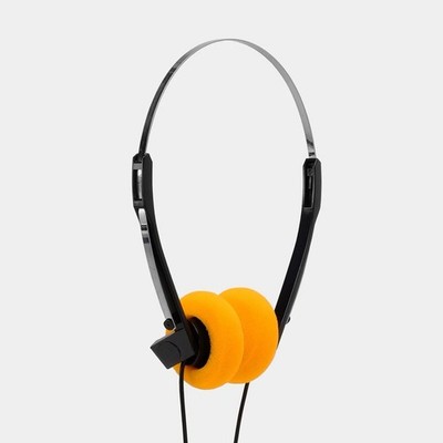 RETROSPEKT Retro Foam On-Ear Headphones 3 Pair Orange Green Pink NIP $75