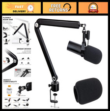 Adjustable Boom Arm with Pop Filter for SM7dB Microphone - Noise Reduction Mic S