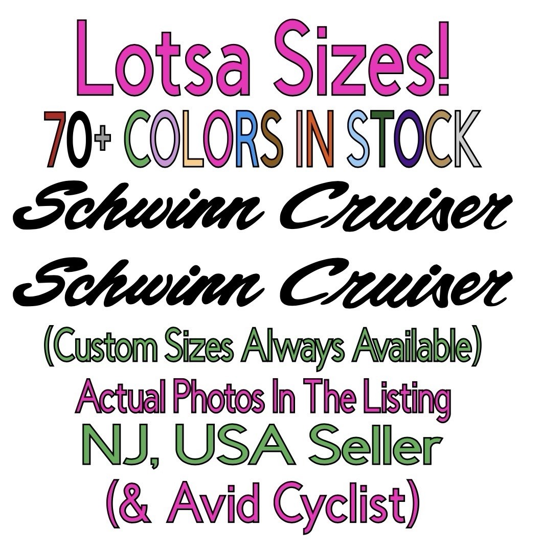 TWO Schwinn Cruiser Die Cut Vinyl Decals Chicago Style Bike