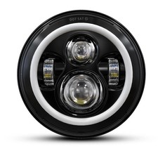 7 Inch LED Halo Headlights with Amber Turn Signal White DRL Compatible with J...