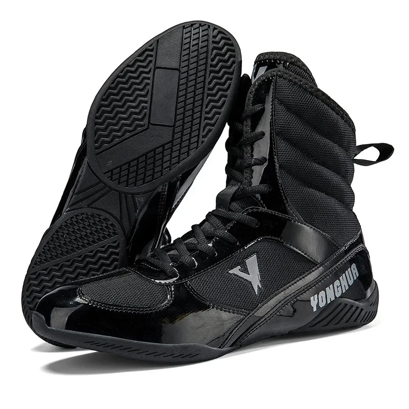 Zapatos de lucha de boxeo de talla grande cómodos para hombre botas de lucha para gimnasio en interiores Foto 3 de 4