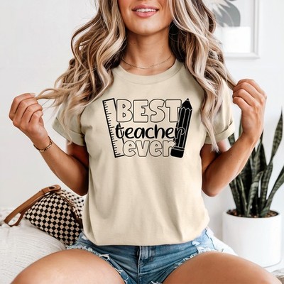 Best Teacher Ever Damen T-Shirt Schule Unterricht Geschenk für Sie