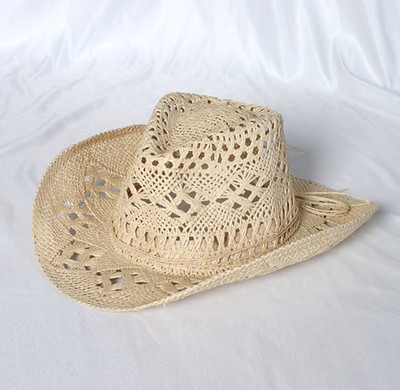 Beige Western Cowboy Cowgirl Straw Hat Sun Summer Beach Party Rodeo, Womens Mens