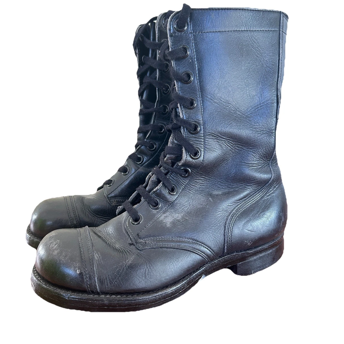 Vintage panco Vietnam black leather boots 8 Vietnam War Era 7-66 Military Mens Boots Black Leather  main image 2