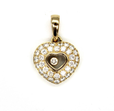 Chopard Collier Herzanhänger 750 Gelbgold Brillanten ca 0,83 ct. TW/ IF Gold