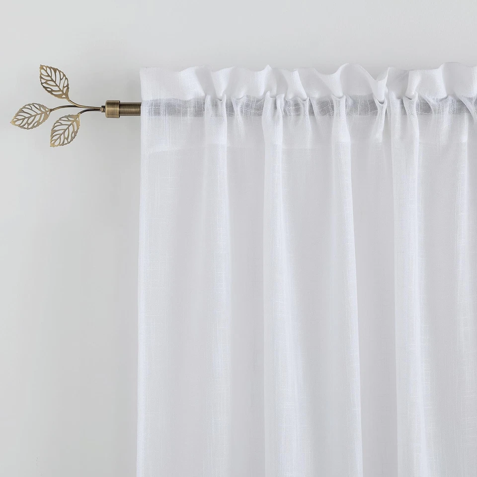 Barra de cortina de latón para ventanas de 72 a 144" de largo, 1 pulgada de diámetro, metal individual... Foto 3 de 4