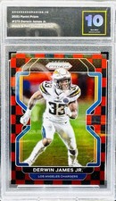 Derwin James Jr. BLACK & RED CHECKER Prizm #173 2021 Panini Prizm GEM MINT 10