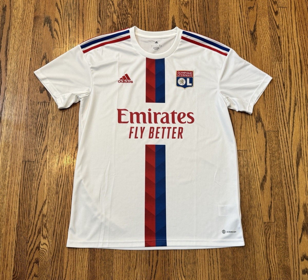 アディダスOlympique Lyonnais サッカーシャツ M Olympique Lyonnais OL Lyon 2022-23 Adidas AeroReady French Ligue 1
