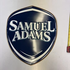 Samuel Adams Metal Sign Tin 18.5” Bar Garage Beer Breweries Red Yellow ✅