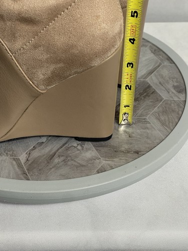 GUESS Acora Wedge Ankle Boots Light Natural 6M Pointed Toe Stretch Pull-On - Picture 4 of 10