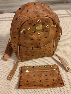 NEW Authentic MCM DUAL STARK BACKPACK Cognac Brown